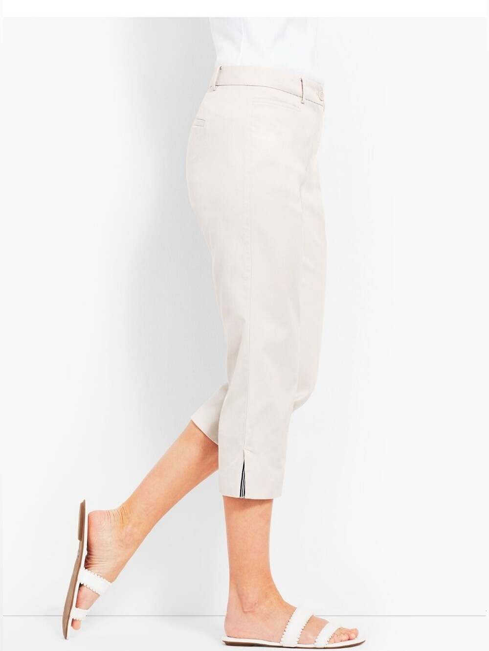 Talbots Khaki Classic Cropped Skimmers Size 16 NWT